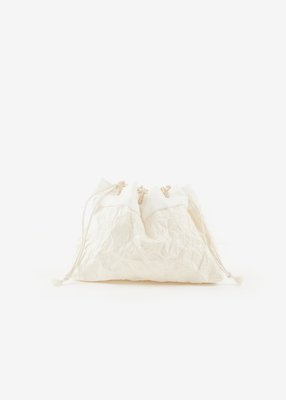 06. Kamikoromo gassai-bukuro bagComposed of handmade washi Japanese paper and hand-loomed choma fabric.