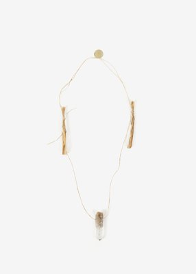 20. Japanese natural stone necklace with hemp cordA quartz crystal from Oita Prefecture, Japan.