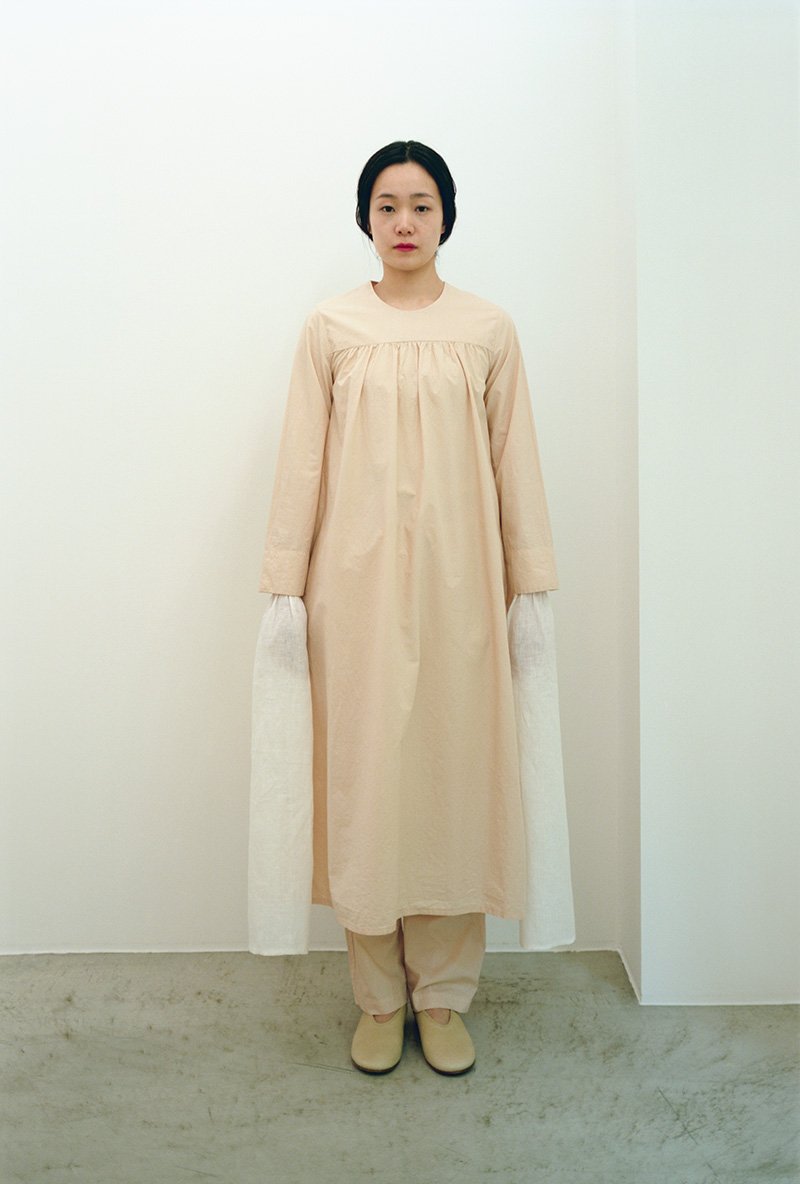 22. Organic cotton typewriter smock dressMade from organic cotton high density typewriter fabric. Lac herbal dyed pink.