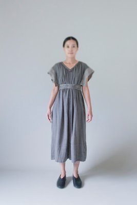 28. Organic cotton draped dressComposed of organic cotton satin, organic cotton broad and twill-weave.