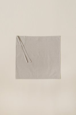 34. Sashiko wrapping cloth largeFabric woven with sashiko techniques using shuttle weaving machine. Fabric is composed of organic cotton for the warp, and alternate layers of hemp threads and organic cotton for the woof. Sashiko stitches are cross woven with twisted hemp threads.