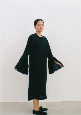 4.Belgium linen long-sleeved shirts dress