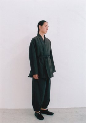 27.Silk cotton thin Haori Jacket, Silk cotton Haori Jacket, Silk cotton wrapped pantsCombine thin haori jacket of loan with broad haori jacket.
