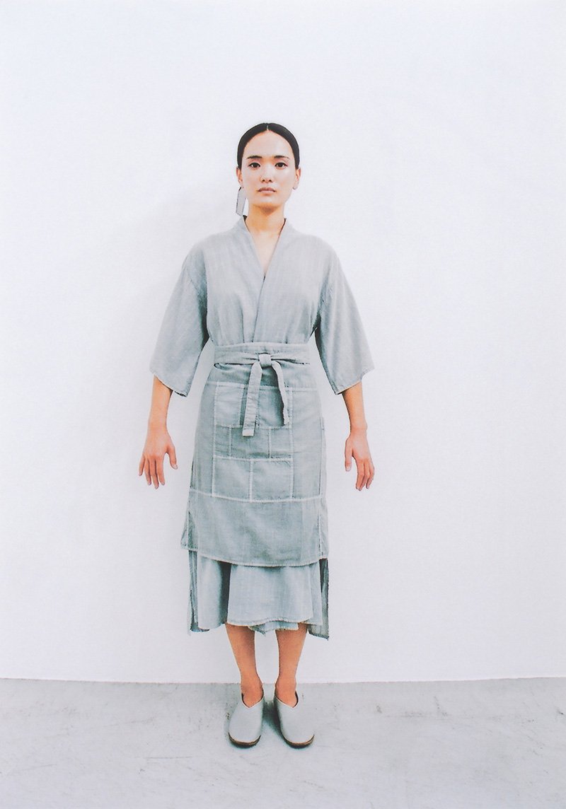 Khadi cotton Sumi-dyed gray “Farmoon” chogappo apron