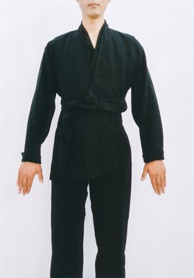 Light linen haori shirt and ancient vest, Belgium linen high waisted pants