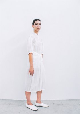 Khadi cotton mandarin collar shirt and gathered wrapped pants