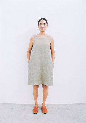 Japan Linen shoulder belt dress