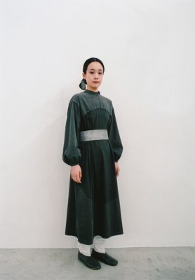 Beautiful mythic ceremony sumi-dyed sumikuro colored silk cotton circle indication dress