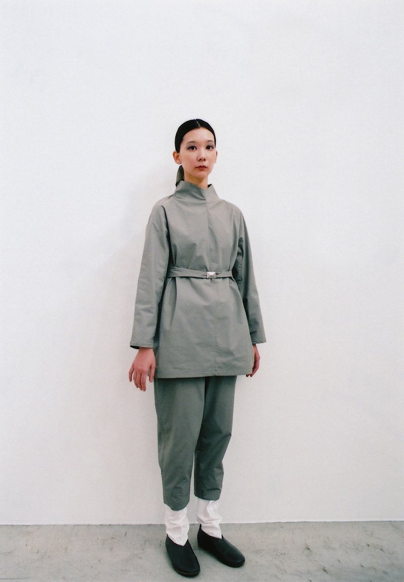 Ancient mythic cotton turtleneck pullover shirt and obi pants