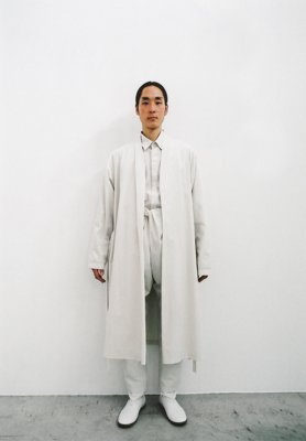 Organic Cotton ancient white colored Haori Robe, shirt and wrapped pants