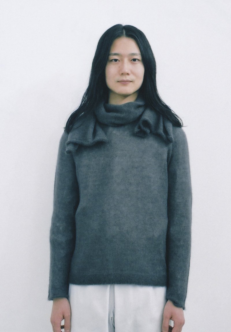 Beautiful Mohair silk knit mens sweater and Scarf