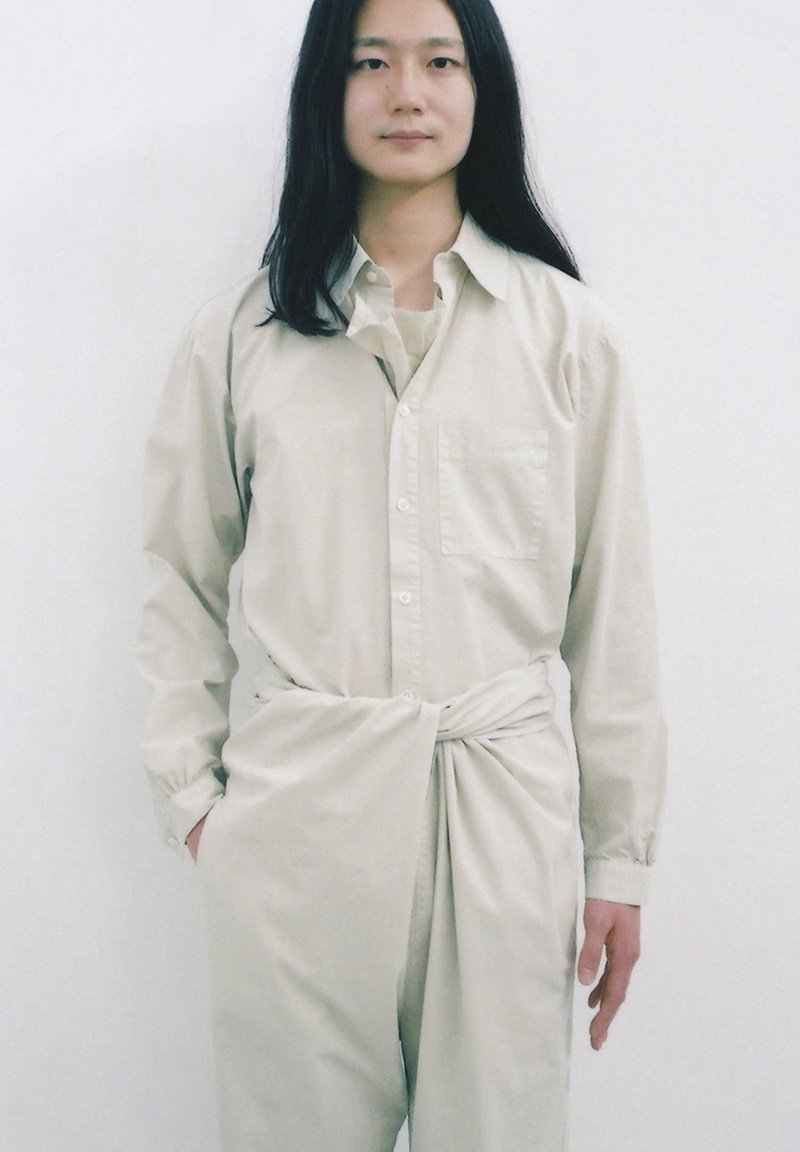 Beautiful Organic cotton jade pear colored shirt and wrapped pants
