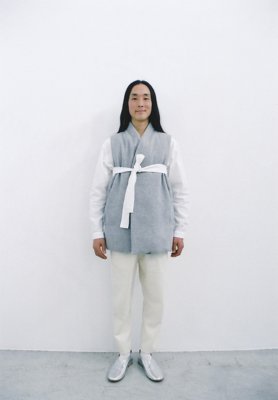 Beautiful folk down haori vest, Flannel wool wrapped pants