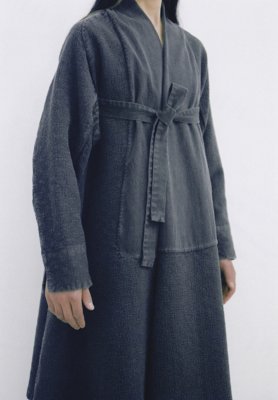 Flower of life Sashiko sumi dyed work jacket