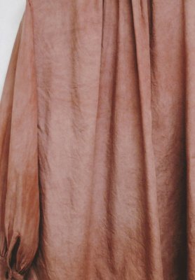 Beautiful Silk cotton "Sharin-bai" tree dyed rose colored v-necked shirt