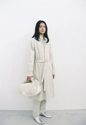 Beautiful Organic cotton jade pear colored haori robe, Hand-woven ramie furoshiki