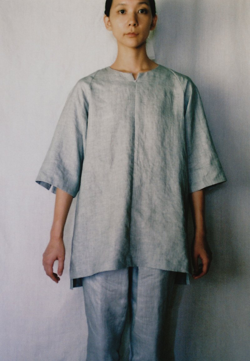 Linen Sumizome smock and tattuke