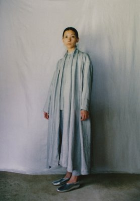 Linen Sumizome haori robe, Farmer shirt and tattuke