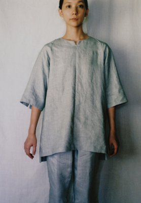 Linen Sumizome smock and tattuke