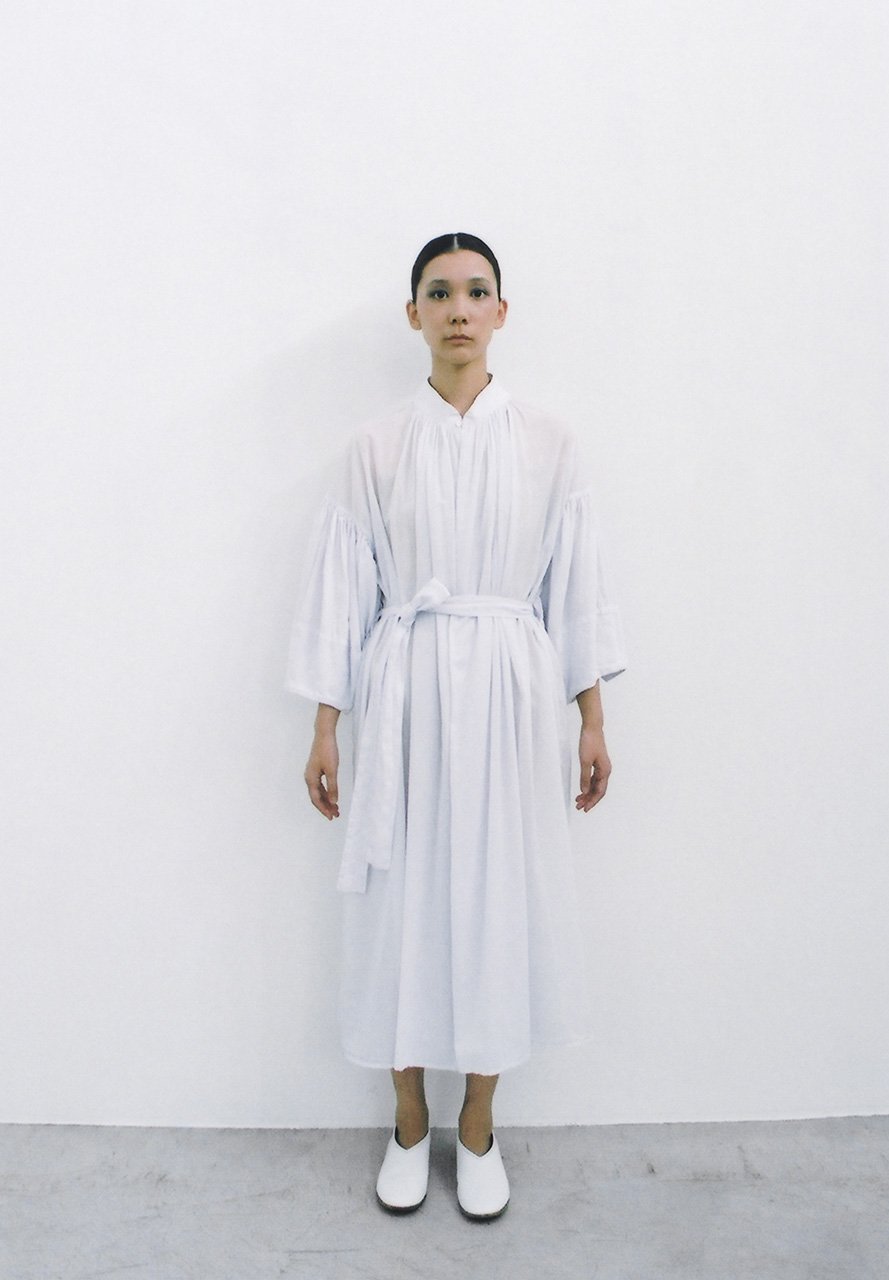 Beautiful organic cotton light violet colored farmoon robe dress