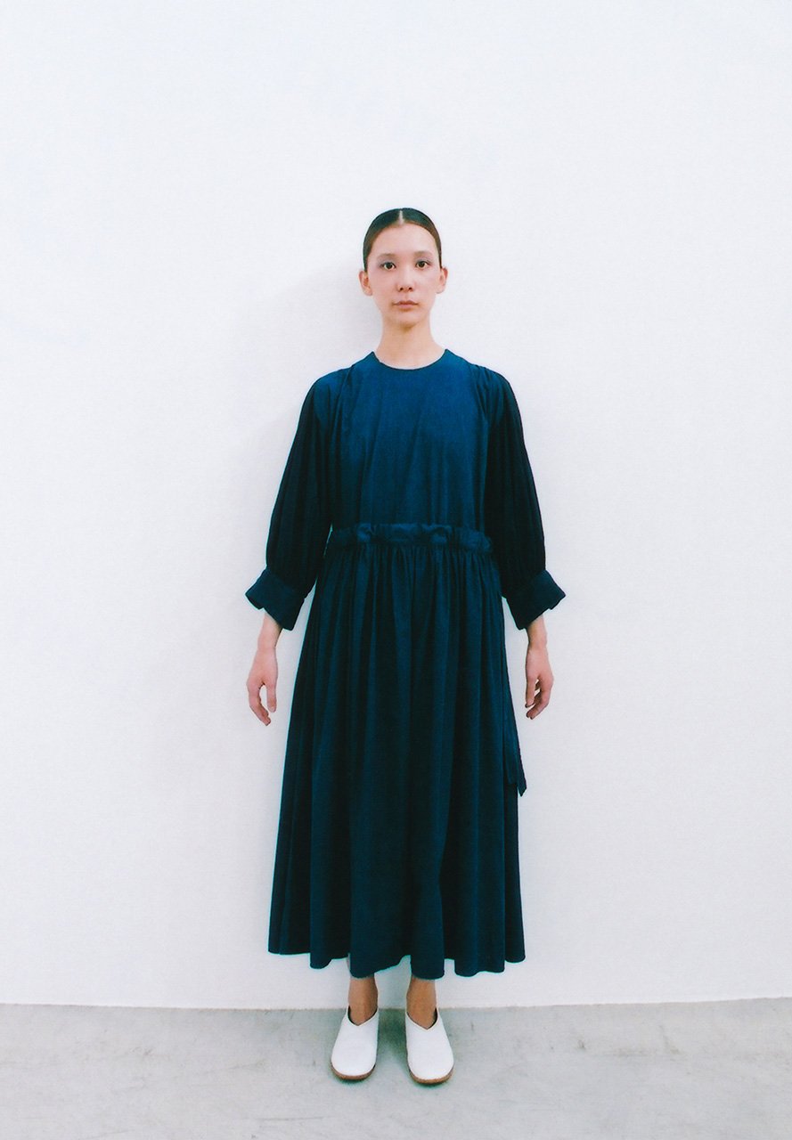 Beautiful organic cotton precious Ryukyu indigo dyed monastery dress