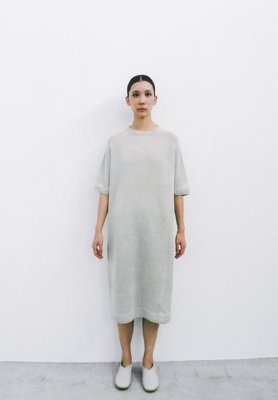 Silk linen wholegarment knit colored t-shirt dress