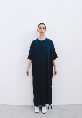 Beautiful organic cotton precious Ryukyu indigo dyed big t-shirt dress