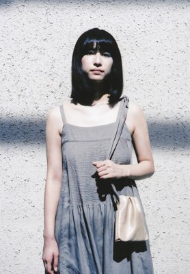 Beautiful light linen pin-tacked long slip dress, Light leather ribbon drawstring bag