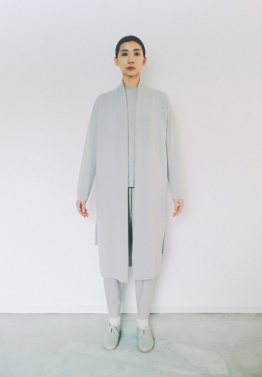 Cashmere grey colored haori robe and sweater