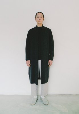 Cashmere dark grey colored haori robe and sweater
