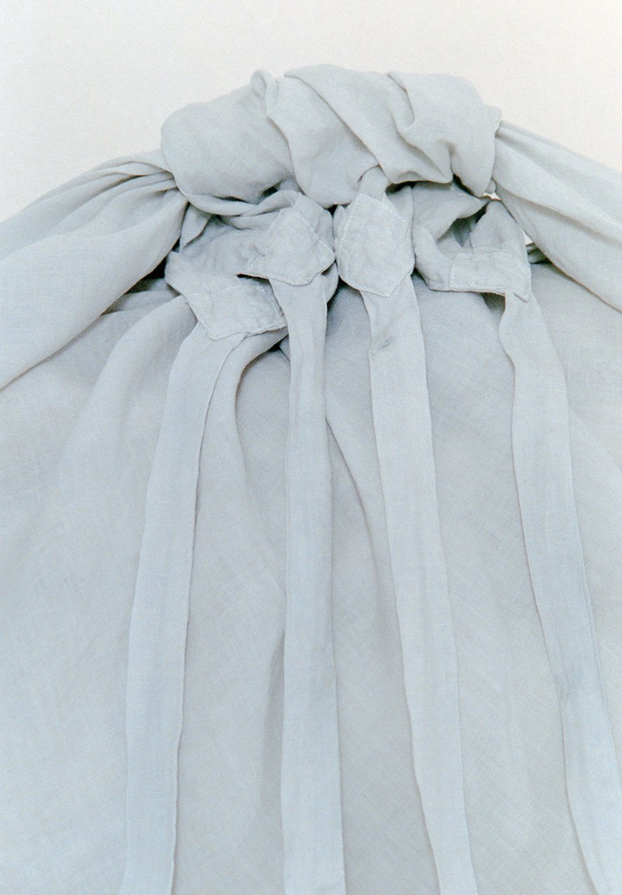 Organic Belgian linen Sharinbai dyed furoshiki from “Ryugu”