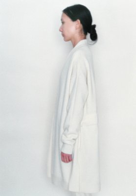Tasmanian wool haori cardigan and knit pants from “Ryugu”