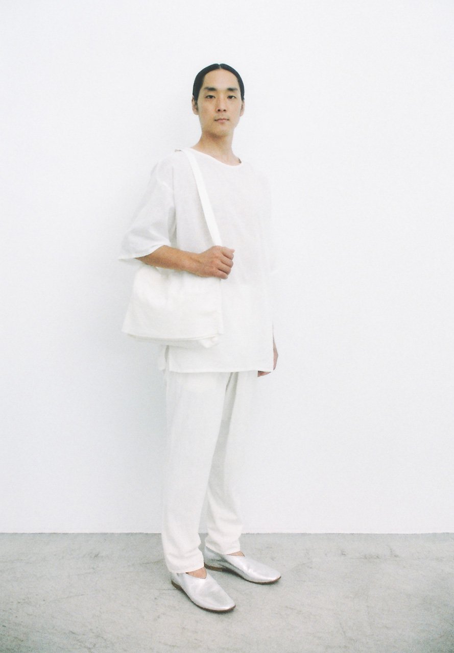 Hemp cotton t-shirt, Hand-woven cotton tattuke and shoulder bag