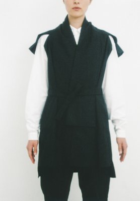 Hemp cotton noragi sleeveless haori