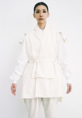 Hemp cotton noragi sleeveless haori