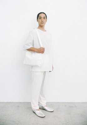 Hemp cotton t-shirt, Hand-woven cotton tattuke and shoulder bag