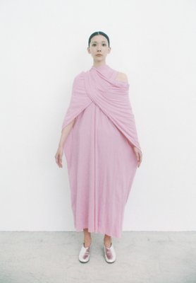 Organic cotton jersey lotus colored water-pumping dress