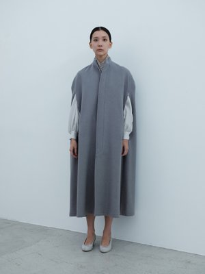 Japanese suffolk melton cloak, Indian sacred geometry block print scarf, Jade colored silk tweed classic shirt, Deerskin “koshin” folk pumps