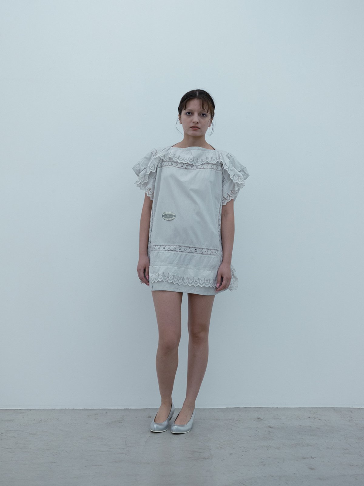 Silver-quartz colored pillowcase dress