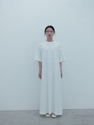 Lyosilver white-colored working t-shirt dress