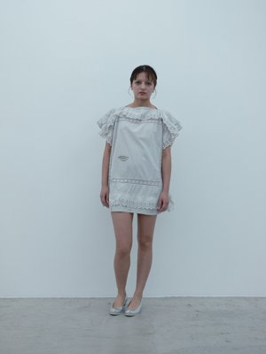 Silver-quartz colored pillowcase dress