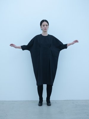 Light merino wool linen cotton glencheck elegant big dress