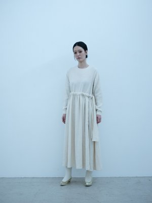 Old linen wool twill farmer dress
