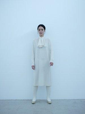 Cashmere Silk knit sweater dress and tenugui
