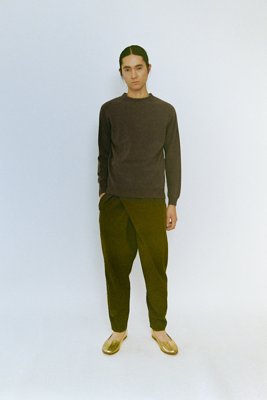Tasmanian wool knitted sweater with minimal pattern by wholegarment.