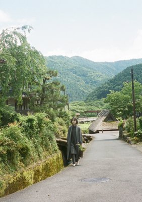 Organic cotton broadcloth sumi-dyed haori coat
